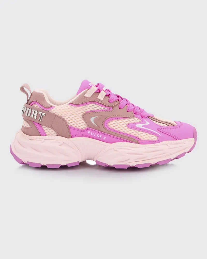 Philipp Plein Sneakers Pulse X aus Mesh und Leder Pink