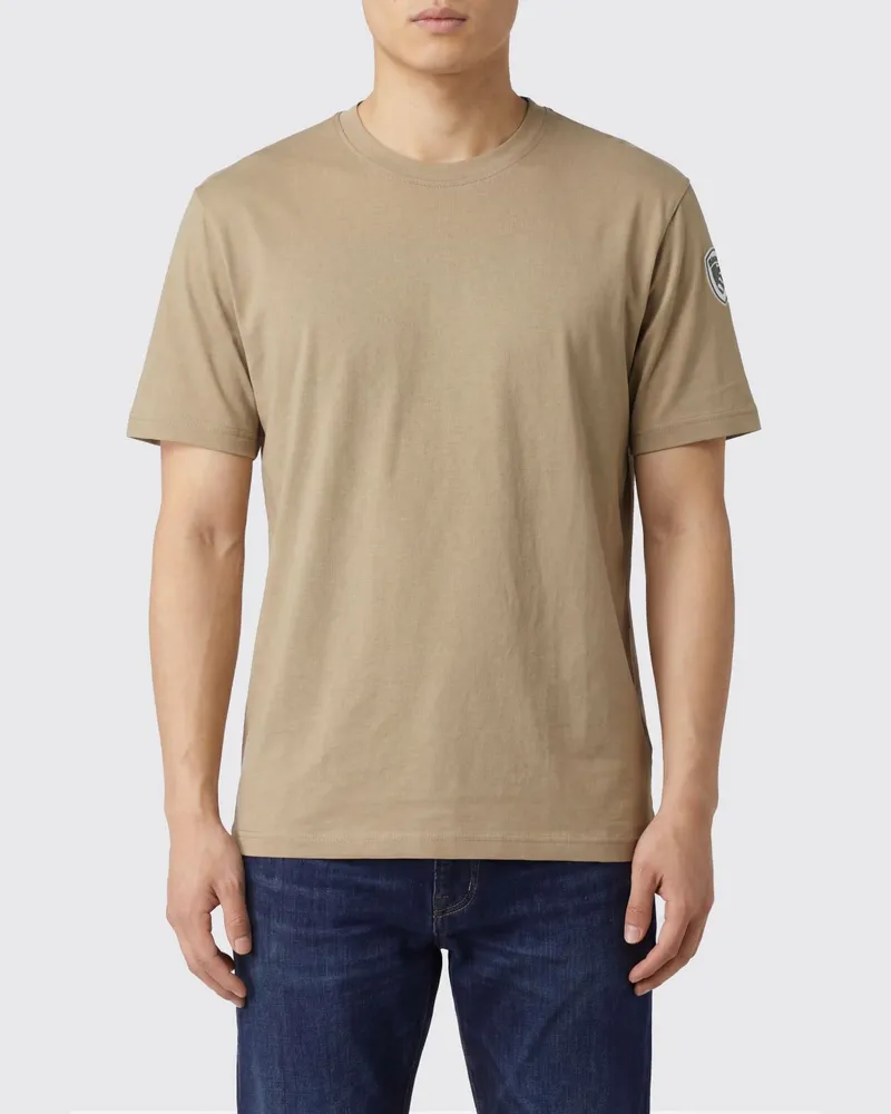 Blauer Baumwoll-T-Shirt mit Logo Haselnuss
