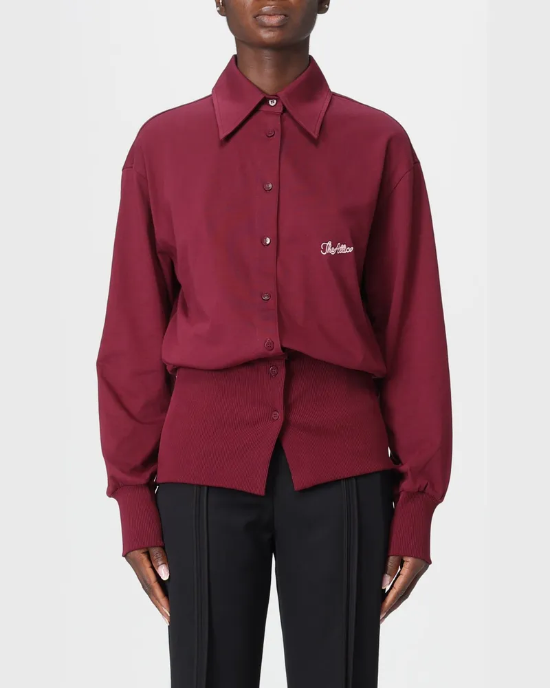 ATTICO Hemdbluse damen Burgunderrot