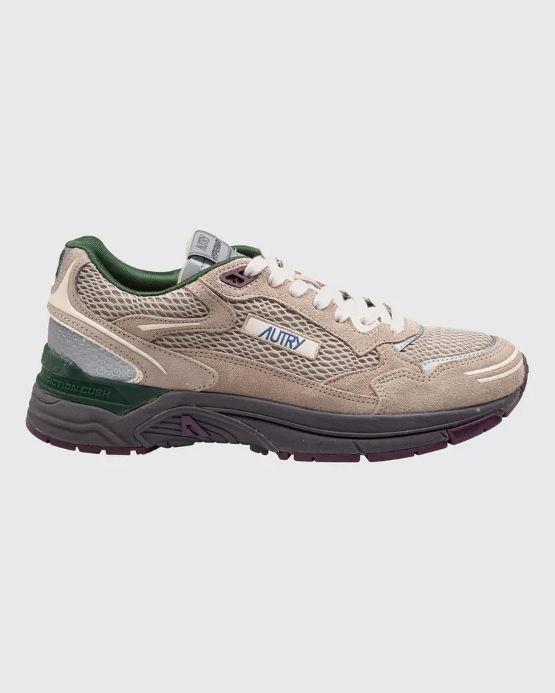 AUTRY Hyperway Low-Top-Sneakers aus Leder, Wildleder und Mesh Braun
