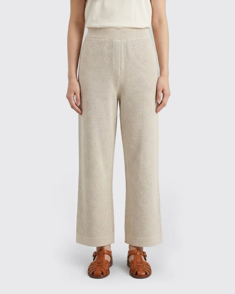 Brunello Cucinelli Hose aus Baumwoll-Stretchmischung Beige