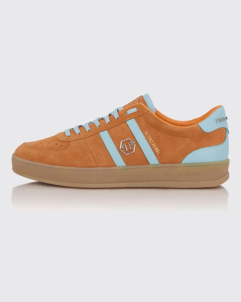 Philipp Plein Retro Rebel Wildleder-Sneakers Orange