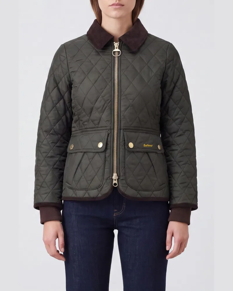 Barbour Beadnell Slim Fit Gesteppte Polyamid-Jacke mit Reißverschluss Sage