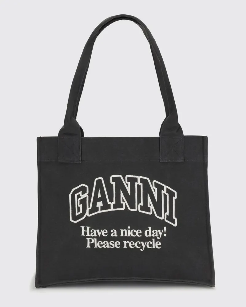 Ganni Schultertasche damen Charcoal