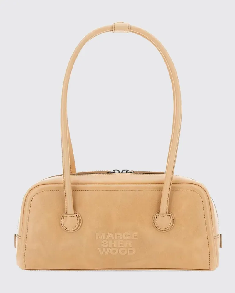 Marge Sherwood Boston Bag aus gealtertem Leder Kakao