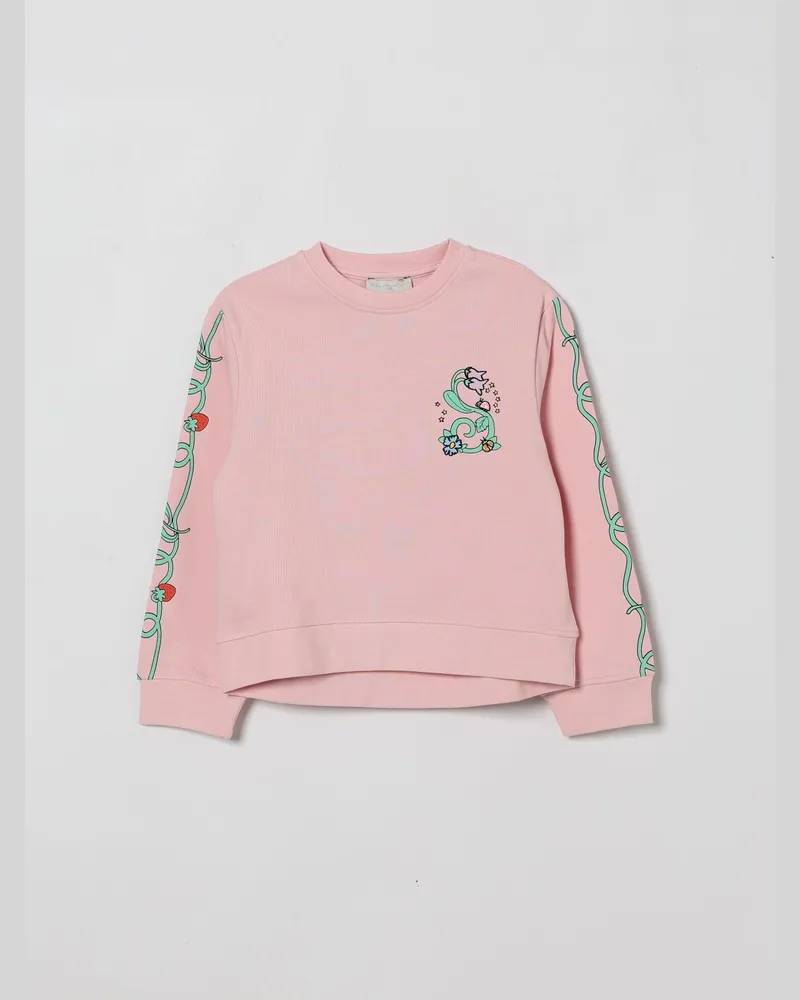 Stella McCartney Kids Baumwoll-Sweatshirt mit Print Pink