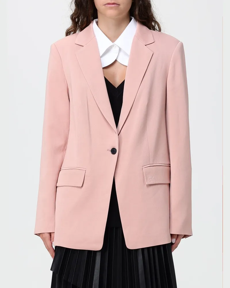 Karl Lagerfeld Einreihiger Ein-Knopf-Blazer aus Viskose in Rosa Pink