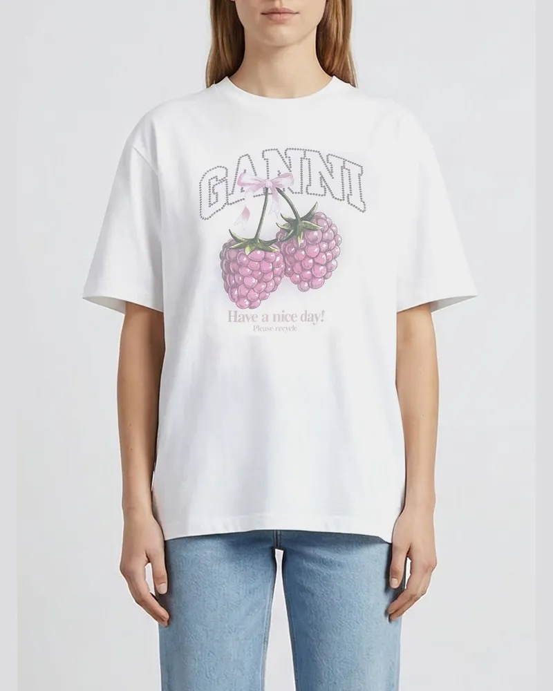 Ganni T-shirt damen Weiß