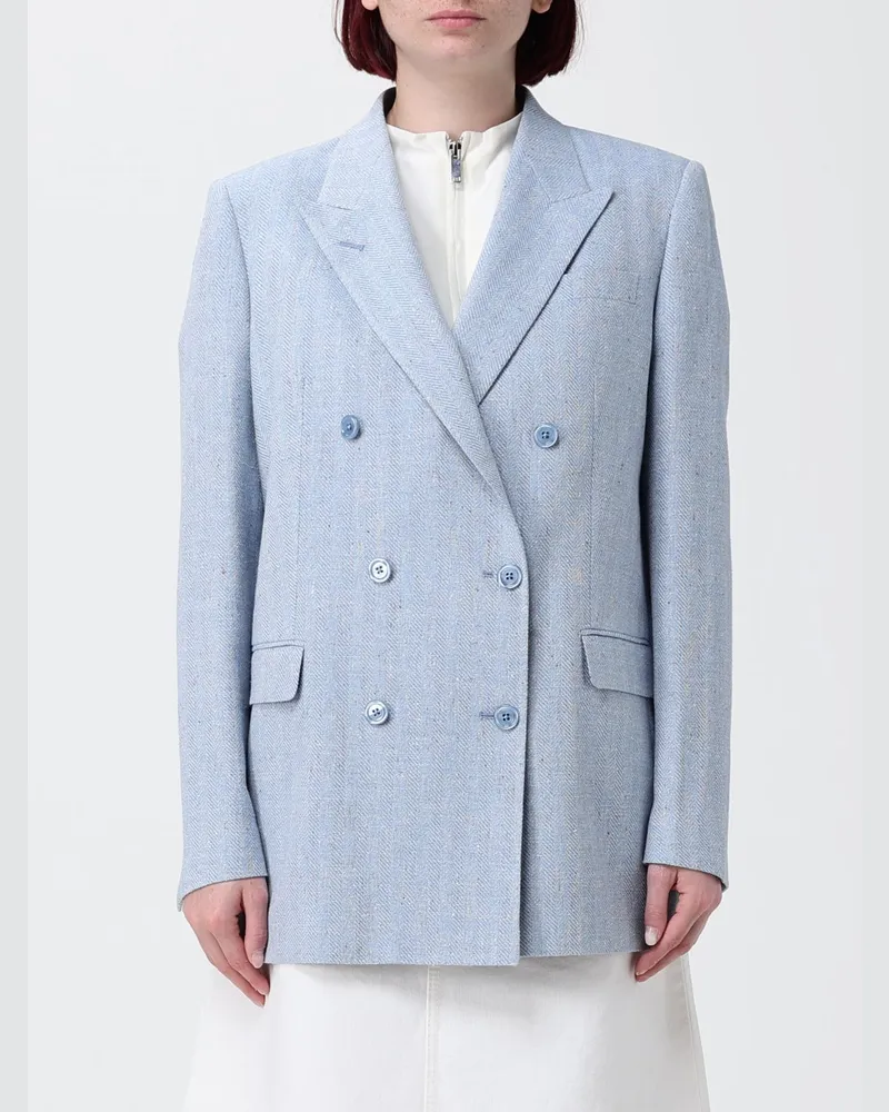 Tagliatore Zweireihiger Blazer aus Baumwollmischung Blau