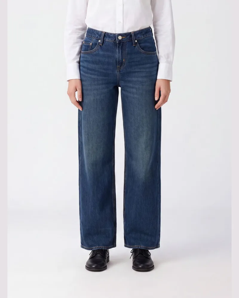 Levi's Straight-Jeans Flora aus Baumwoll-Denim mit niedriger Leibhöhe Denim