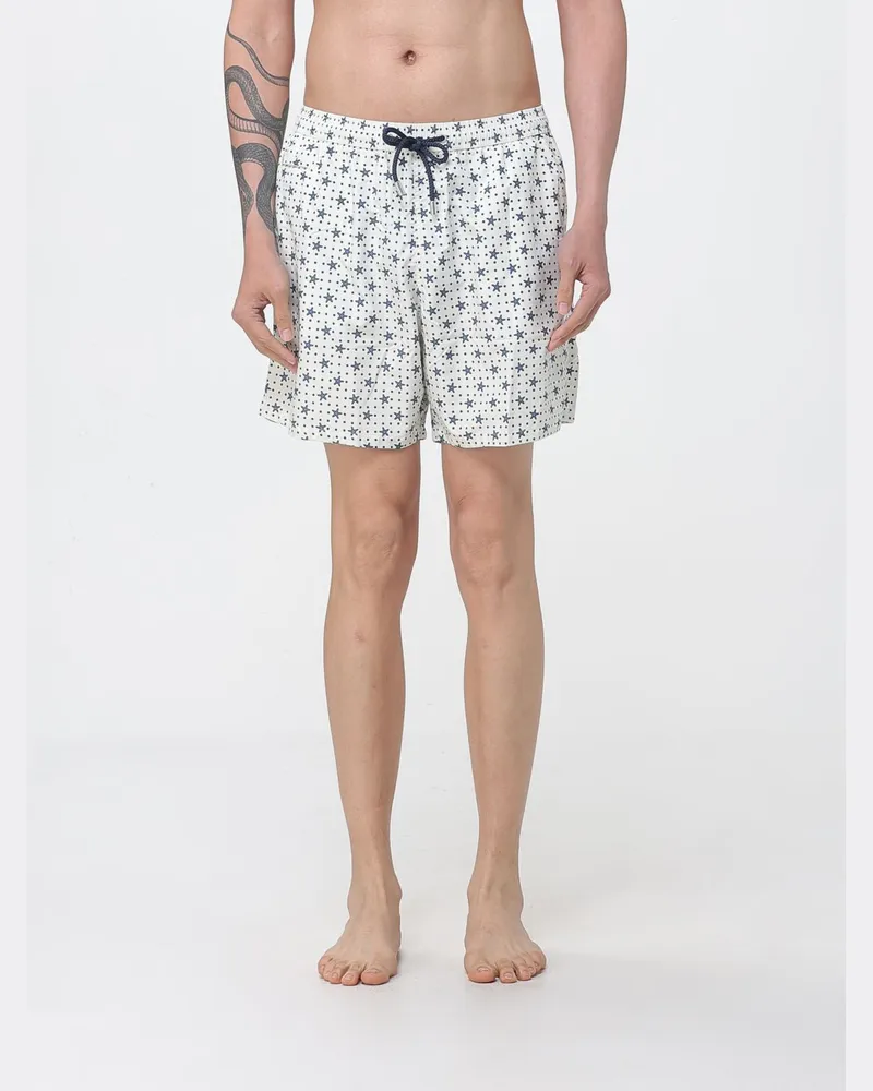 MC2 Saint Barth Bedruckte Boxer-Badehose Ivory