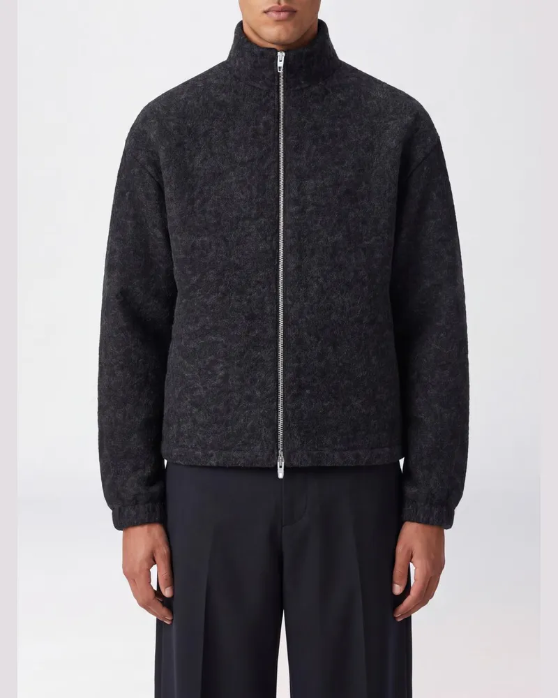 Jil Sander Kurzmantel aus Wollmischung von mit Reißverschluss und Stehkragen Grau