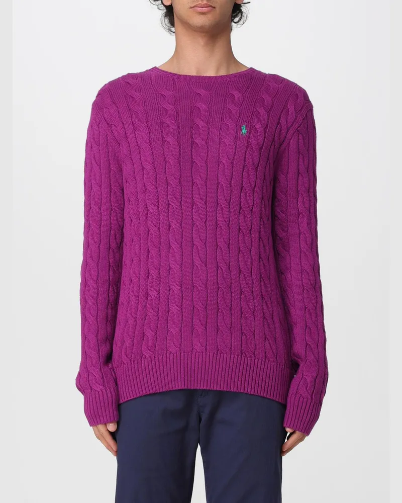 Ralph Lauren Baumwoll-Trikot-Rundhalspullover Lila