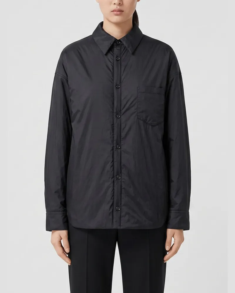 Maison Margiela Nylon-Hemdjacke von mit ikonischen White Stitches Schwarz