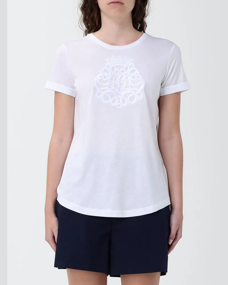 Ralph Lauren Monogramm-Baumwoll-T-Shirt Weiß