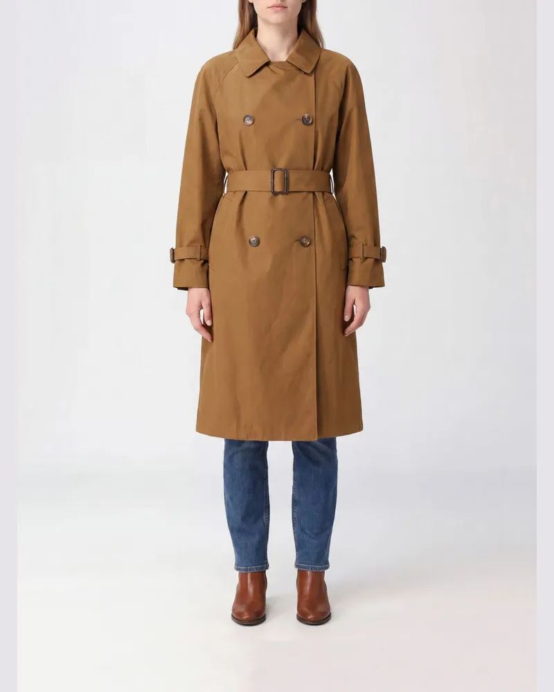 Max Mara Zweireihiger Baumwoll-Trenchcoat Braun