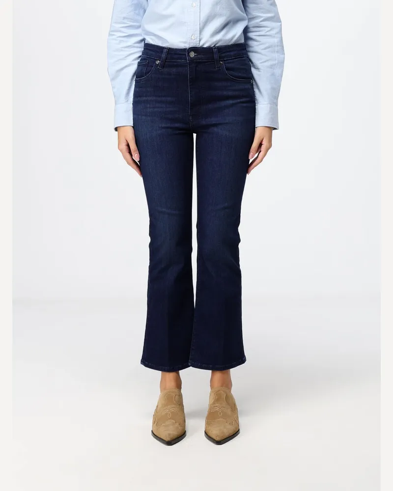 Frame Denim Hoch taillierte Cropped-Flared-Jeans The Reboot von aus Stretch-Denim Blau