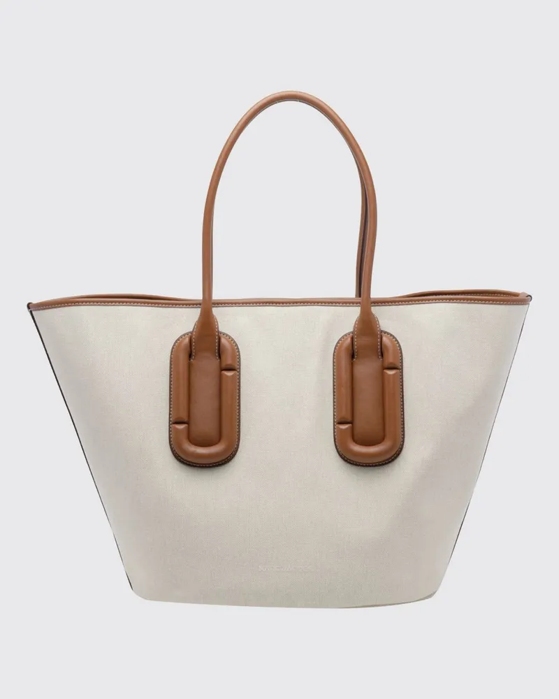 Marc Jacobs Große Babe Tote Bag aus Baumwoll-Canvas mit Doppelgriff Beige