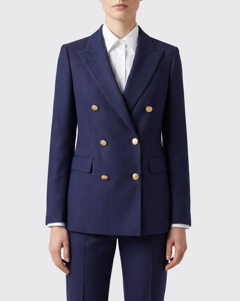 Tagliatore Zweireiher-Blazer aus Viskosemischung Blau