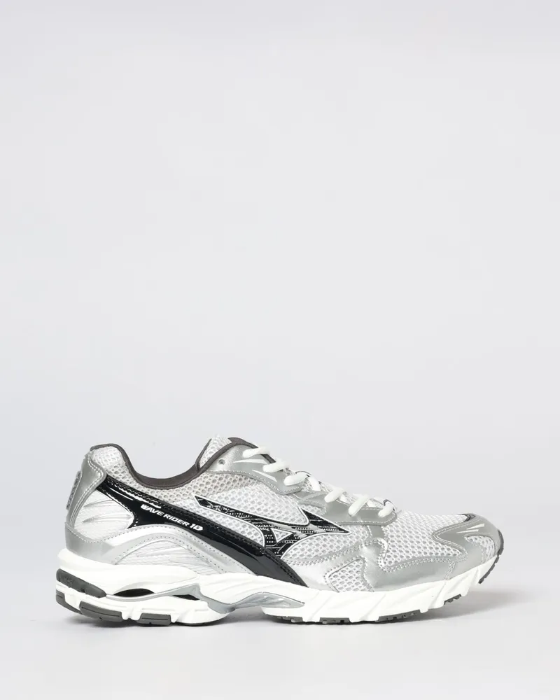 Mizuno Wave Rider Low-Top-Sneaker aus Mesh mit gezackter Gummisohle Silber