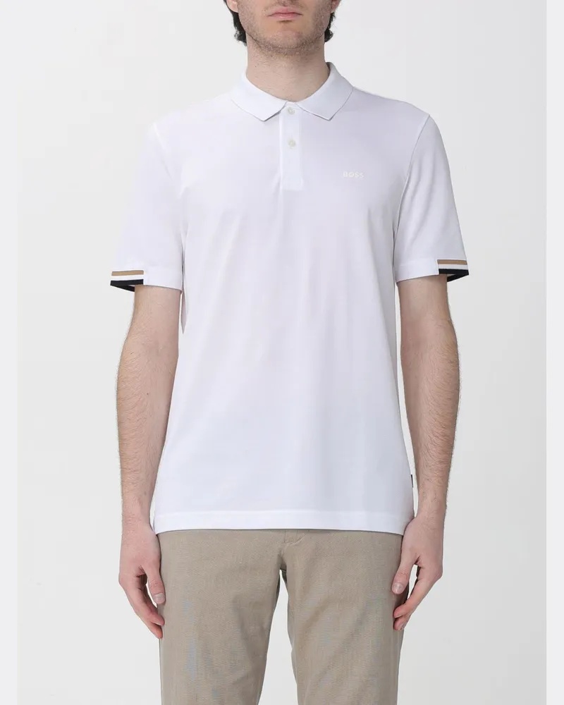 HUGO BOSS Baumwoll-Poloshirt Weiß