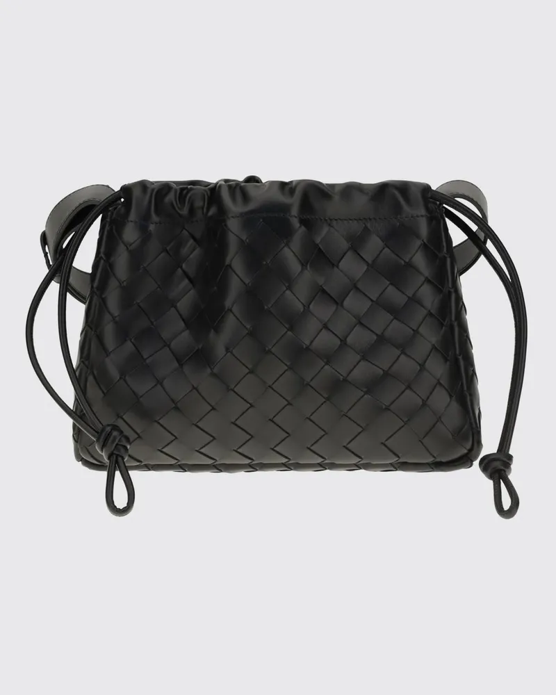 Bottega Veneta Dustbag Bike Umhängetasche aus geflochtenem Kalbsleder Schwarz