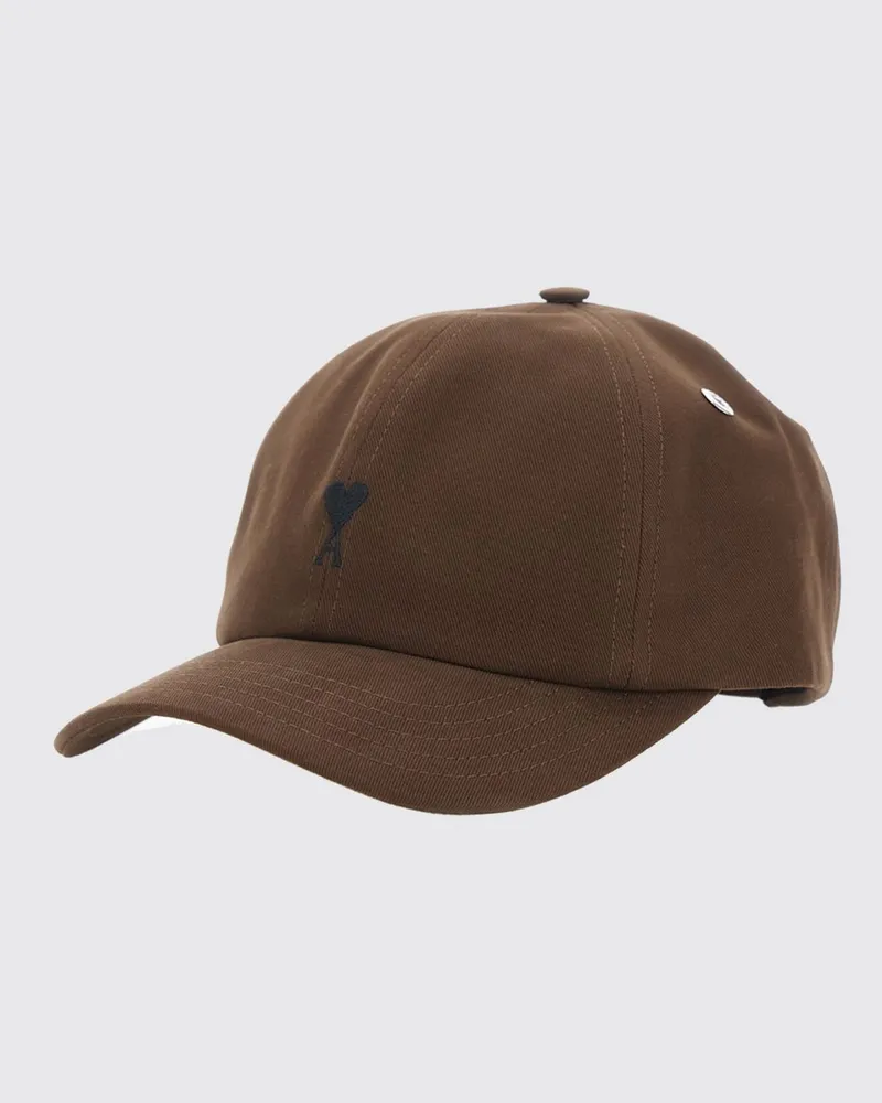 AMI Paris Baseballkappe von aus brauner Baumwolle mit Logo Braun