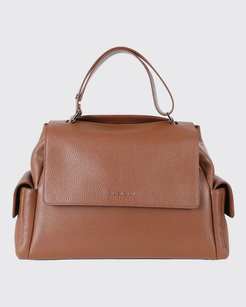 Orciani Sveva Tasche aus genarbtem Leder Camel
