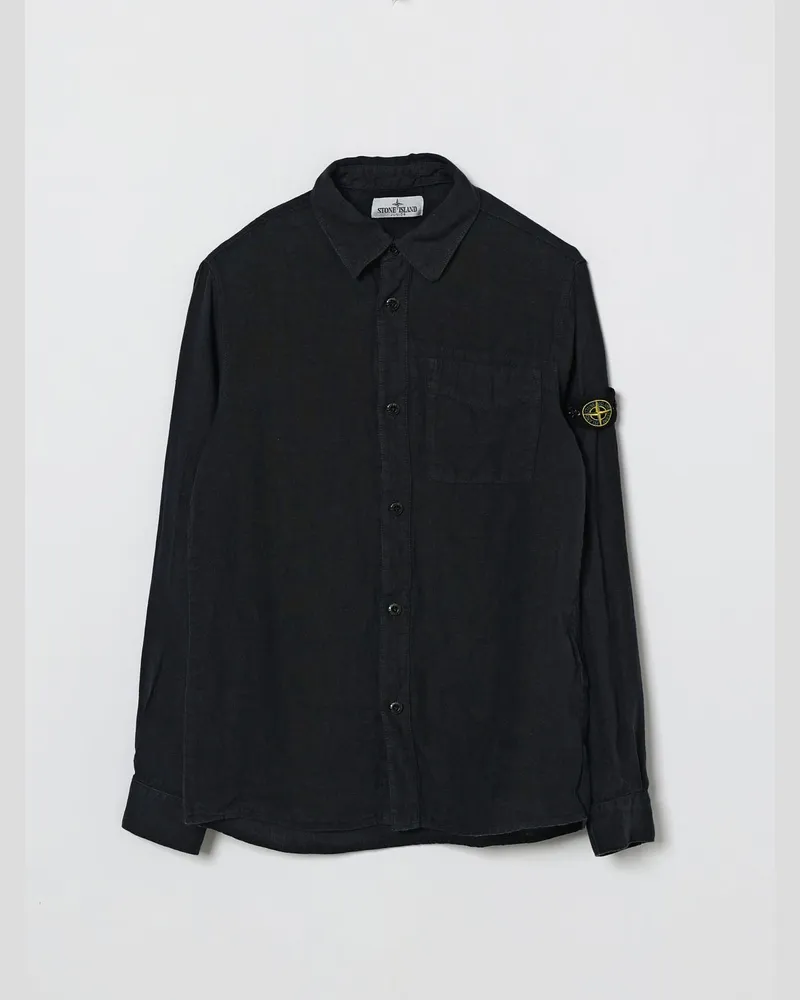 Stone Island Freizeit-Leinenhemd Stone Island Navy