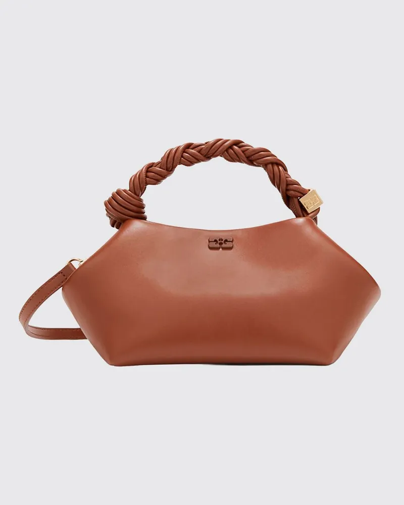 Ganni Kleine Handtasche Bou aus veganem Leder mit geflochtenem Henkel Leder