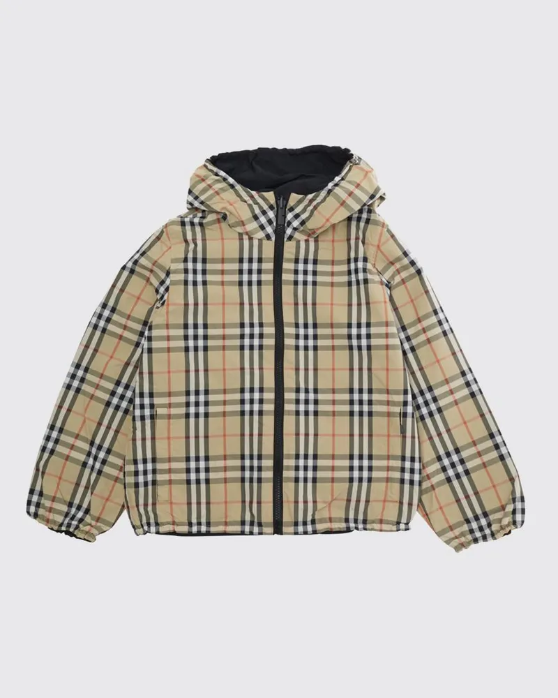 Burberry Wendbare Kapuzenjacke für Jungen mit Vintage Check-Muster Weiß