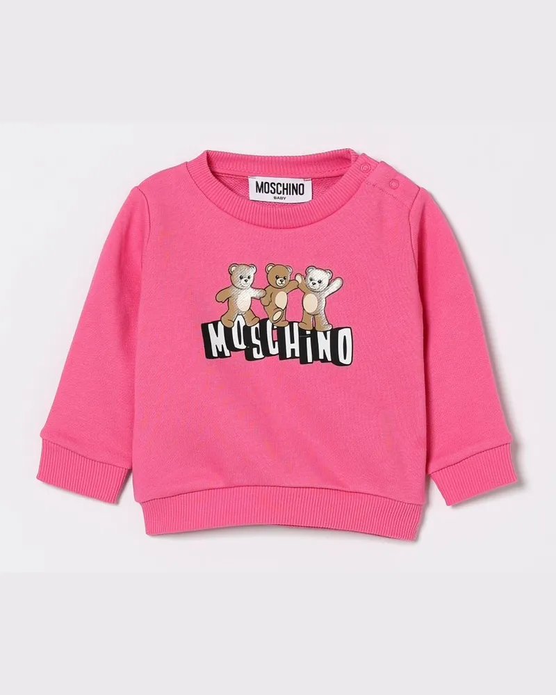 Moschino Teddy Bear Baumwoll-Rundhals-Sweatshirt Azalea