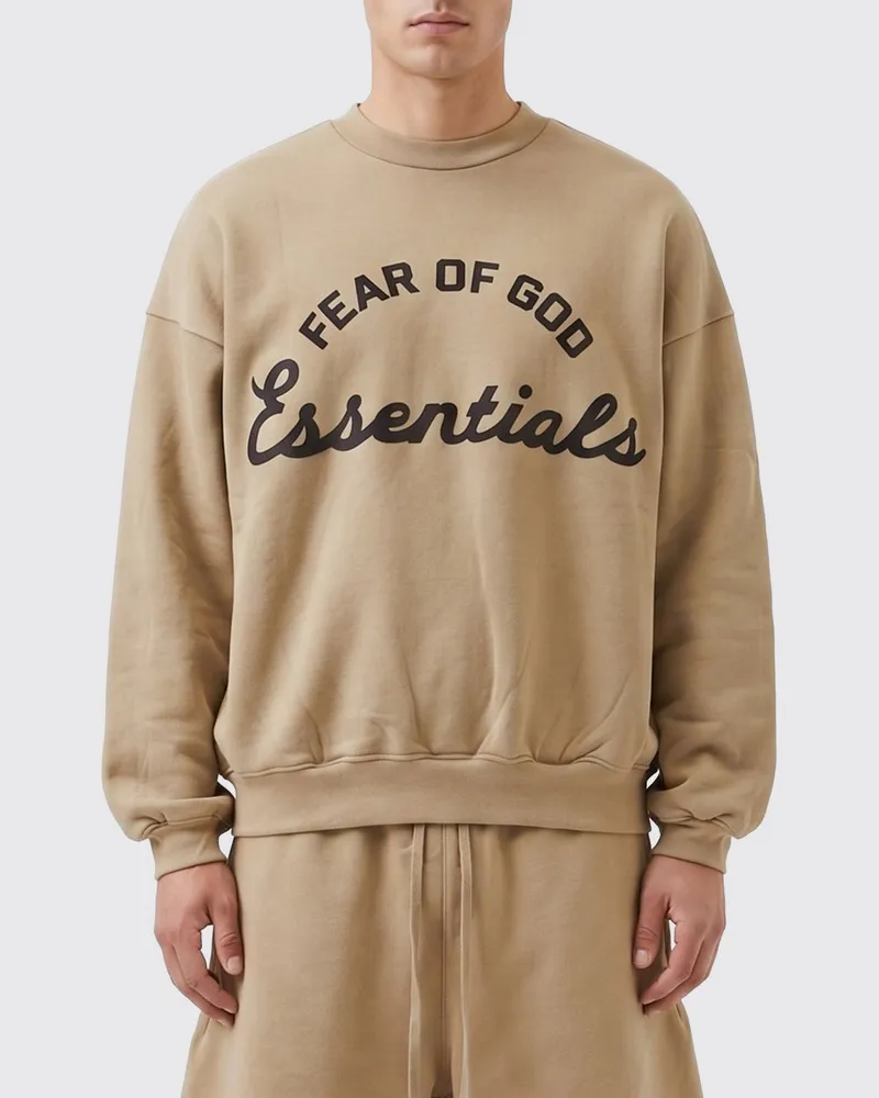 Fear of God Relaxed-Fit Rundhals-Sweatshirt aus Baumwolle mit Logo Beige