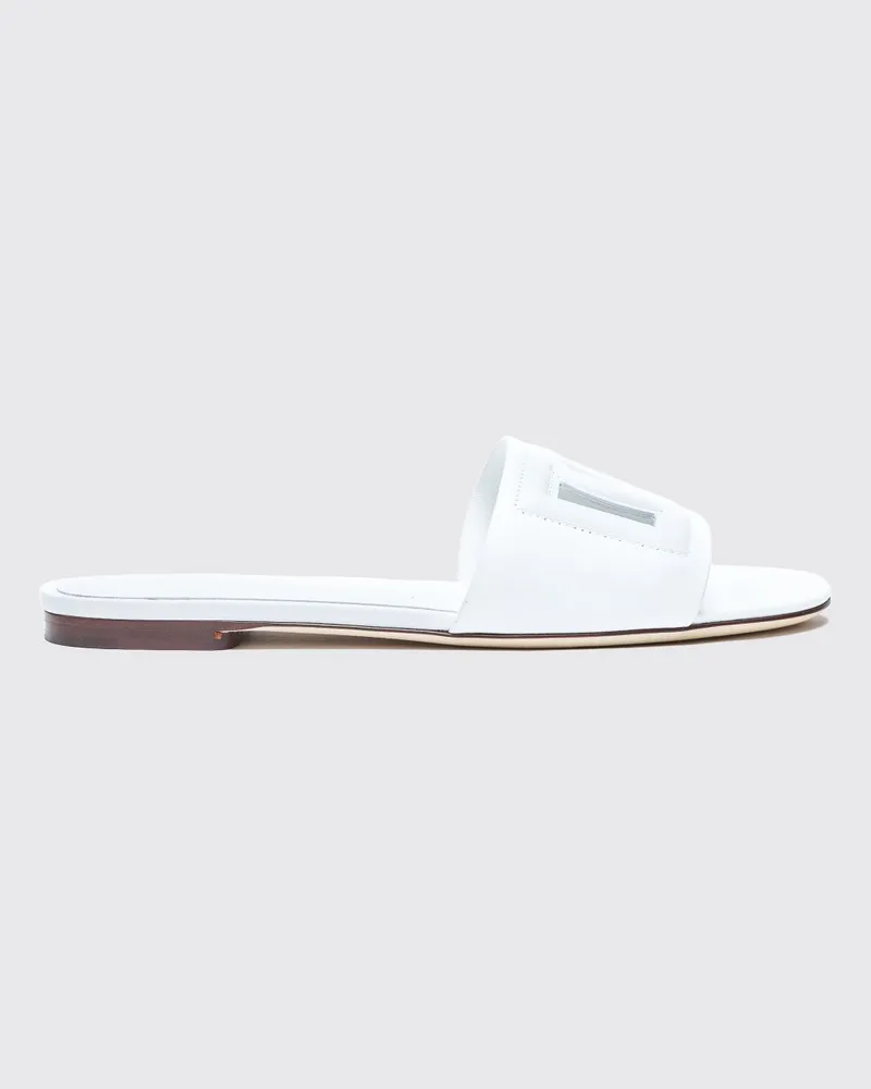 Dolce & Gabbana DOLCE  GABBANA Mules Dolce & Gabbana aus Leder mit DG-Monogramm und niedrigem Absatz Weiß