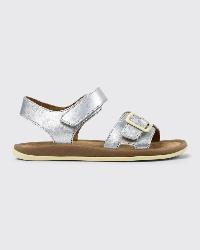 Camper Bicho Sandalen aus laminiertem Leder von Grau