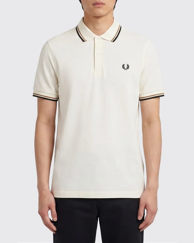 Fred Perry Baumwoll-Polohemd mit Logo Ecru