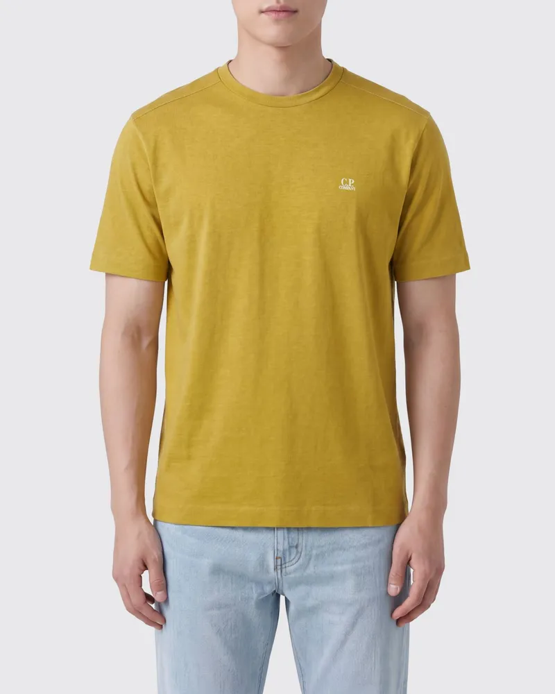 C.P. Company Baumwoll-T-Shirt mit Logo Gelb