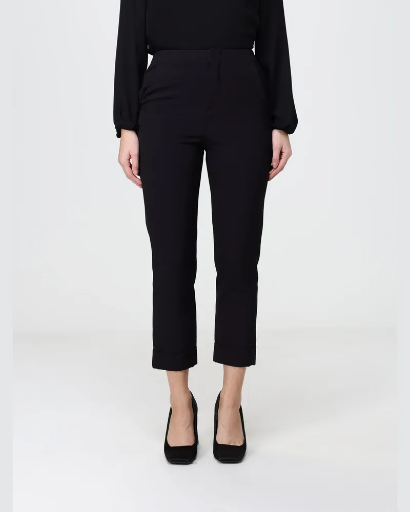Hanita Hoch taillierte Cropped-Hose aus Crêpe mit schrägen Eingrifftaschen Burgunderrot
