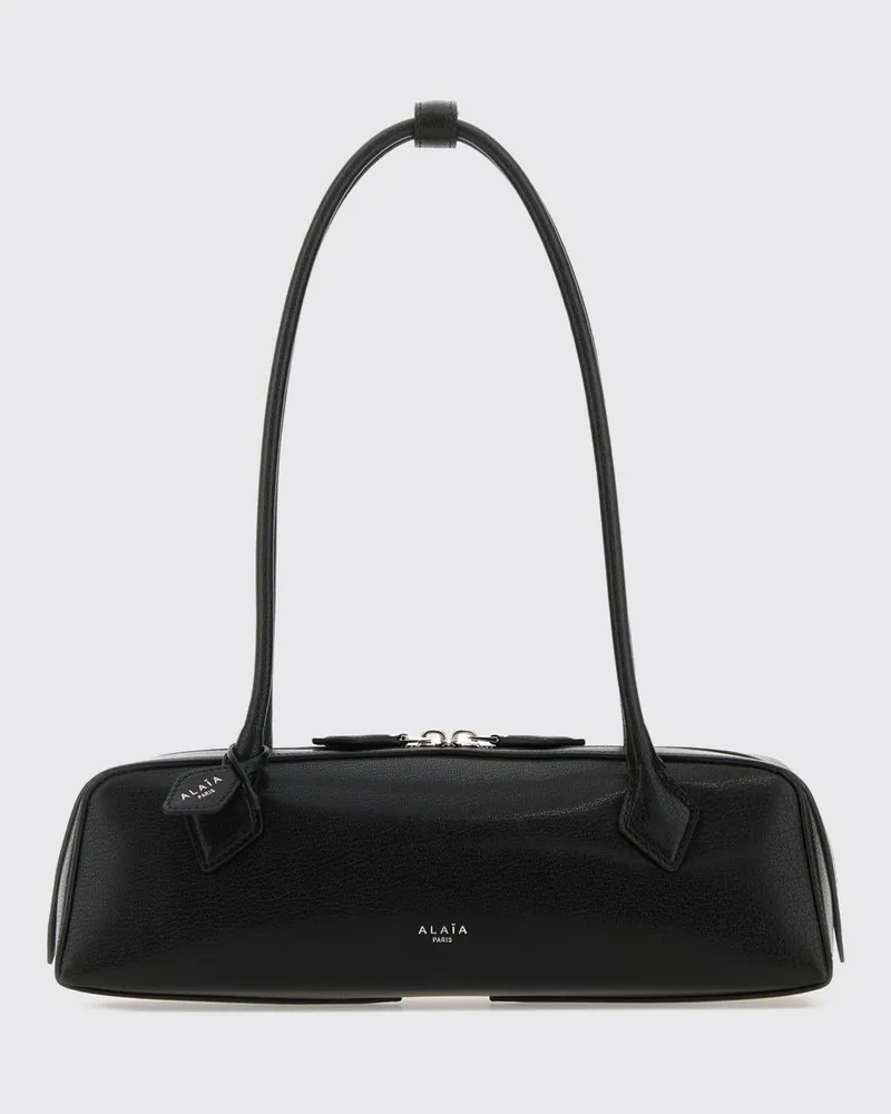 Alaïa Le Teckel rechteckige Schultertasche aus Leder mit doppeltem Henkel Schwarz