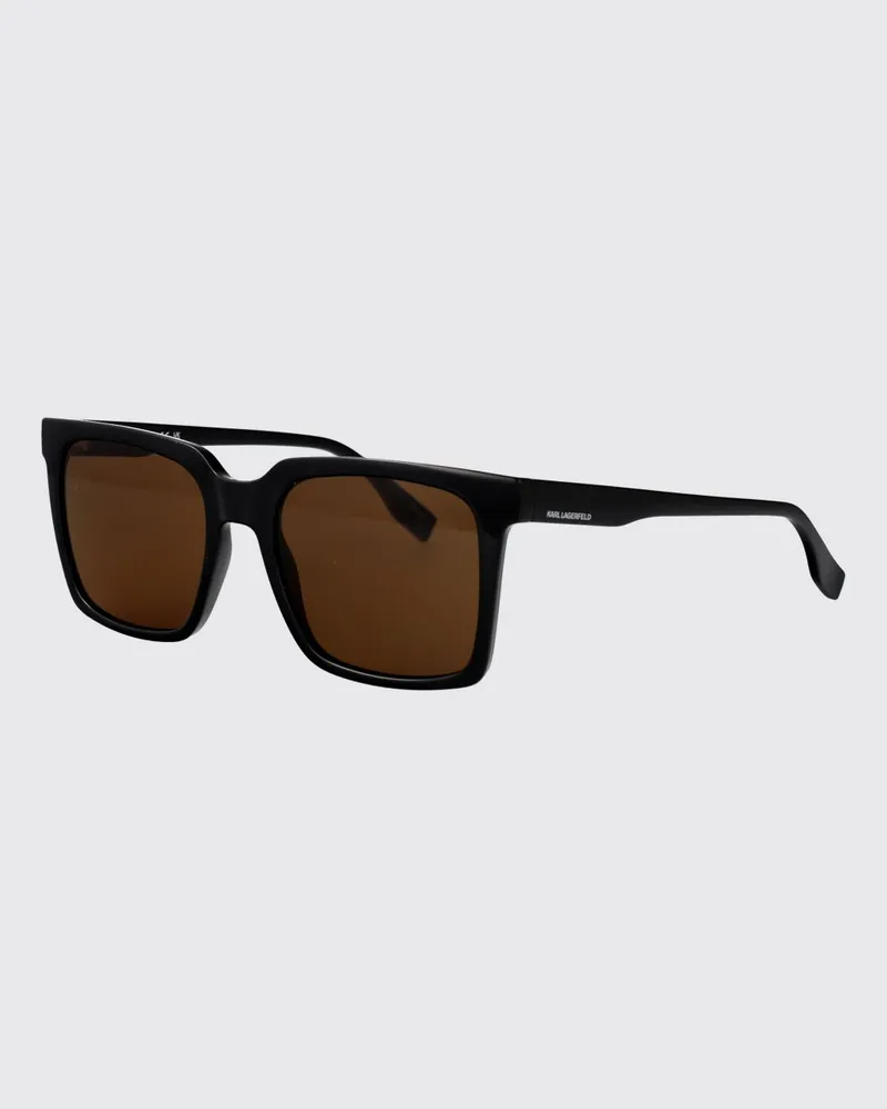 Karl Lagerfeld Oversize-Sonnenbrille im eckigen Design aus Acetat mit Kontrastlogo Schwarz