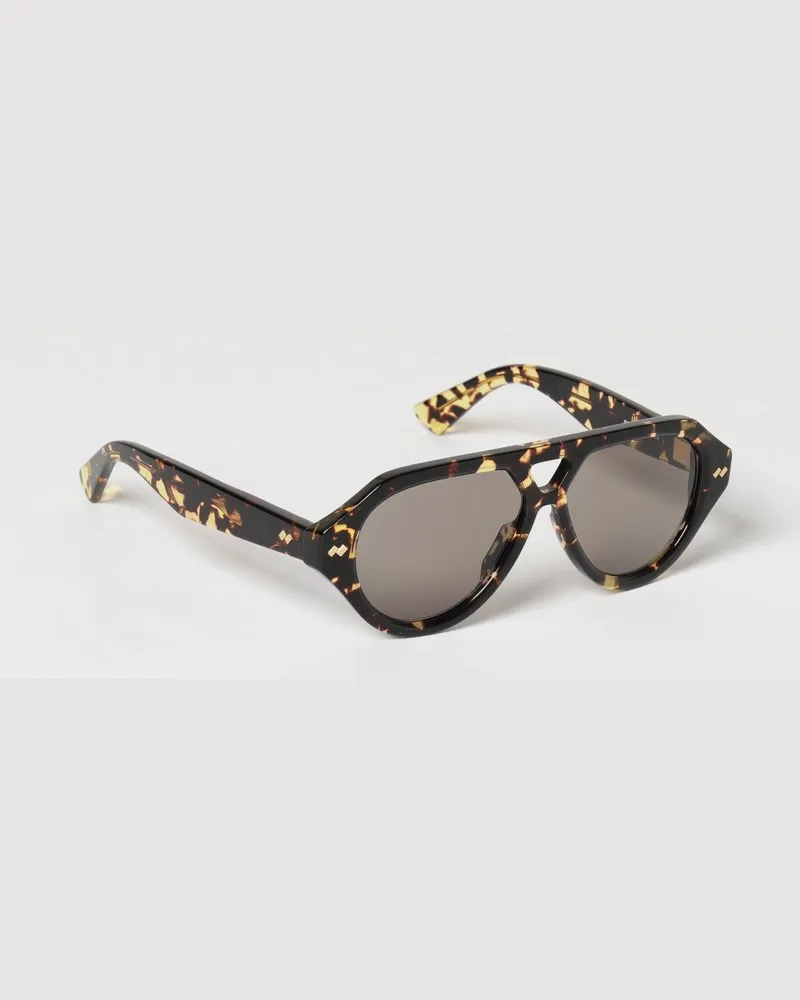 Bottega Veneta Aviator-Sonnenbrille aus recyceltem Acetat mit Doppelsteg Beige