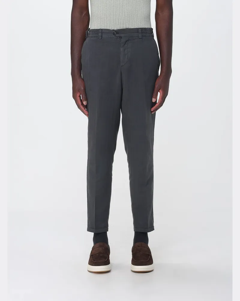 PT TORINO Leinen-Mix Chino-Hose Charcoal
