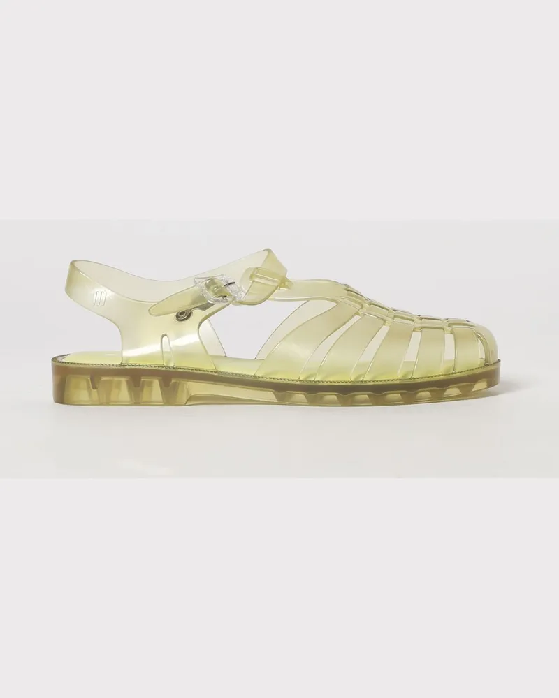 Melissa Possession Fischer-Sandalen aus PVC mit niedrigem Absatz und Knöchelriemen Limette