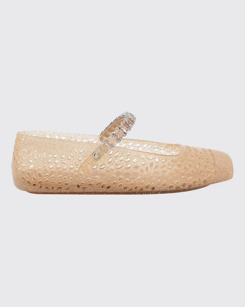Jimmy Choo The Jelly Mary Jane Ballerinas aus perforiertem PVC mit Kristallen Beige