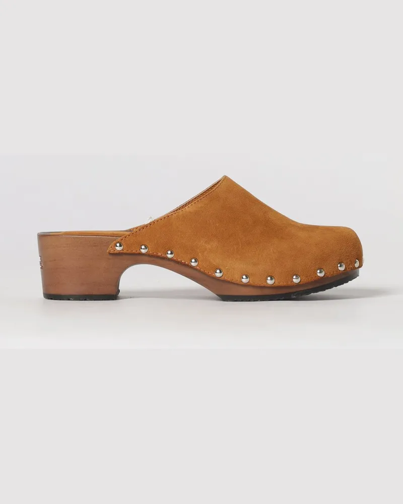 Superga Clogs aus Wildleder mit Nieten Leder