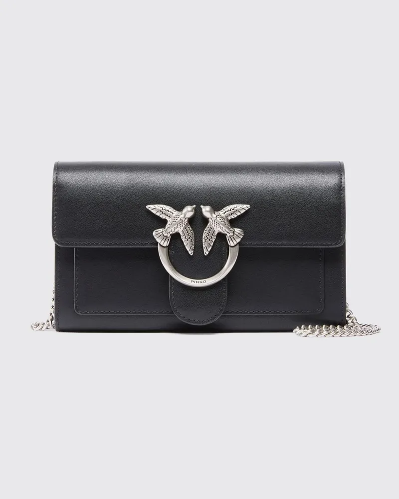 Pinko Love Bag Simply Leder-Geldbörsentasche Schwarz
