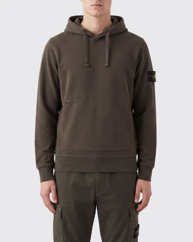 Stone Island Relaxed-Fit Hoodie aus Baumwolle mit Kängurutasche Grau