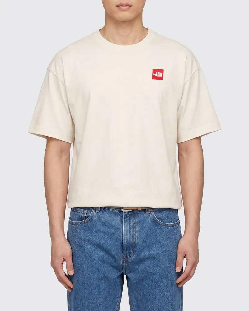 The North Face Baumwoll-T-Shirt mit Kontrastlogo und überschnittenen Schultern Weiß