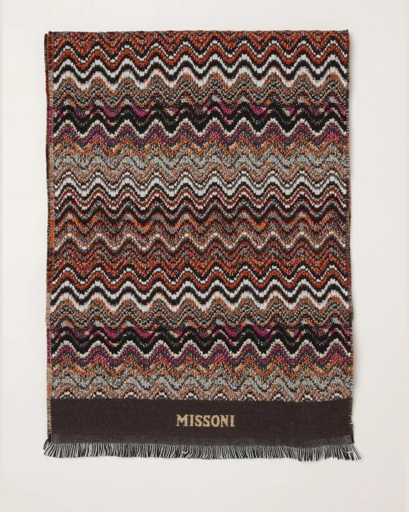 Missoni Schal aus reiner Schurwolle mit mehrfarbigem abstraktem Muster Fa01