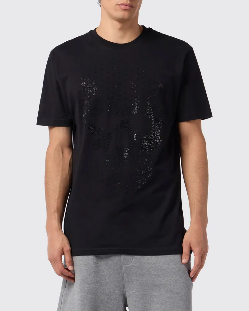 Philipp Plein Skull T-Shirt mit Strasssteinen Schwarz